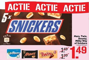 Aanbiedingen Mars, twix, bounty, milky way of snickers - Huismerk - Coop - Geldig van 10/07/2017 tot 16/07/2017 bij Coop