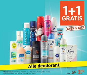 Aanbiedingen Nivea men fresh active deodorant - Huismerk - Etos - Geldig van 10/07/2017 tot 16/07/2017 bij Etos