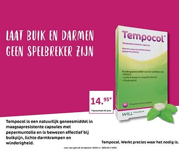 Aanbiedingen Tempocol is een natuurlijk geneesmiddel in maagsapresistente capsules - Tempocol - Geldig van 10/07/2017 tot 16/07/2017 bij Etos