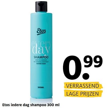 Aanbiedingen Etos iedere dag shampoo - Huismerk - Etos - Geldig van 10/07/2017 tot 16/07/2017 bij Etos