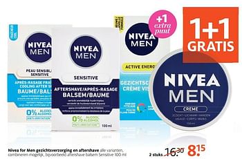 Aanbiedingen Aftershave balsem sensitive - Nivea - Geldig van 10/07/2017 tot 16/07/2017 bij Etos