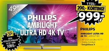 Aanbiedingen Philips ambilight ultra hd 4k tv 49pus7181 - Philips - Geldig van 10/07/2017 tot 16/07/2017 bij Expert