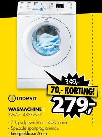 Aanbiedingen Indesit wasmachine xwa71483xwey - Indesit - Geldig van 10/07/2017 tot 16/07/2017 bij Expert