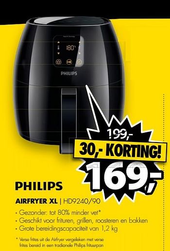Aanbiedingen Philips airfryer xl hd9240-90 - Philips - Geldig van 10/07/2017 tot 16/07/2017 bij Expert