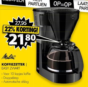 Aanbiedingen Melitta koffiezetter easy zwart - Melitta - Geldig van 10/07/2017 tot 16/07/2017 bij Expert