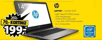 Aanbiedingen Hp laptop 14-am012nd - HP - Geldig van 10/07/2017 tot 16/07/2017 bij Expert