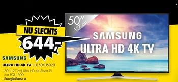 Aanbiedingen Samsung ultra hd 4k tv ue50ku6020 - Samsung - Geldig van 10/07/2017 tot 16/07/2017 bij Expert