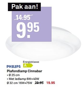 Aanbiedingen Philips plafondlamp cinnabar - Philips - Geldig van 10/07/2017 tot 16/07/2017 bij Karwei