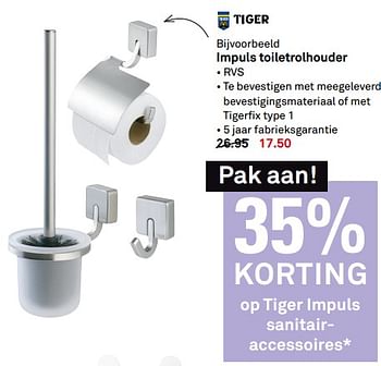 Aanbiedingen Impuls toiletrolhouder - Tiger - Geldig van 10/07/2017 tot 16/07/2017 bij Karwei