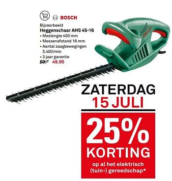 Aanbiedingen Bosch heggenschaar ahs 45-16 - Bosch - Geldig van 10/07/2017 tot 16/07/2017 bij Karwei
