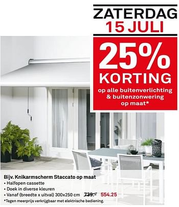 Aanbiedingen Knikarmscherm staccato op maat - Huismerk Karwei - Geldig van 10/07/2017 tot 16/07/2017 bij Karwei