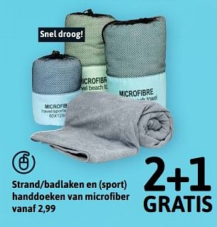 Aanbiedingen Strand-badlaken en (sport) handdoeken van microfiber - Huismerk - Xenos - Geldig van 10/07/2017 tot 16/07/2017 bij Xenos