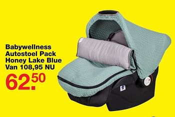Aanbiedingen Babywellness autostoel pack honey lake blue - Babywellness - Geldig van 09/07/2017 tot 30/07/2017 bij Baby & Tiener Megastore