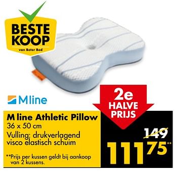 Aanbiedingen M line athletic pillow - M Line - Geldig van 10/07/2017 tot 16/07/2017 bij Beter Bed