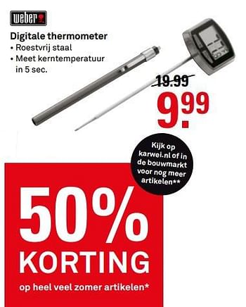Aanbiedingen Weber digitale thermometer - Weber - Geldig van 10/07/2017 tot 16/07/2017 bij Karwei