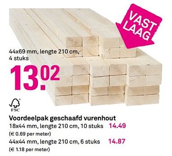 Aanbiedingen Voordeelpak geschaafd vurenhout - Huismerk Karwei - Geldig van 10/07/2017 tot 16/07/2017 bij Karwei