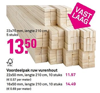 Aanbiedingen Voordeelpak ruw vurenhout - Huismerk Karwei - Geldig van 10/07/2017 tot 16/07/2017 bij Karwei