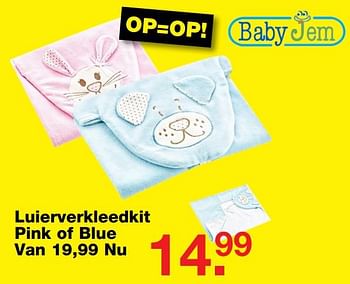 Aanbiedingen Luierverkleedkit pink of blue - BabyJem - Geldig van 09/07/2017 tot 30/07/2017 bij Baby & Tiener Megastore