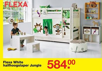 Aanbiedingen Flexa white halfhoogslaper jungle - Flexa - Geldig van 09/07/2017 tot 30/07/2017 bij Baby & Tiener Megastore