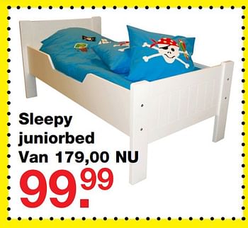 Aanbiedingen Sleepy juniorbed - Huismerk - Baby &amp; Tiener Megastore - Geldig van 09/07/2017 tot 30/07/2017 bij Baby & Tiener Megastore