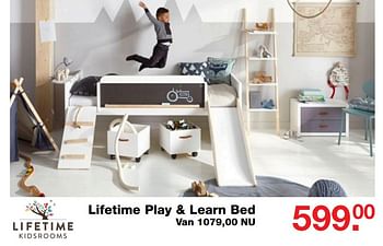 Aanbiedingen Lifetime play + learn bed - Lifetime - Geldig van 09/07/2017 tot 30/07/2017 bij Baby & Tiener Megastore