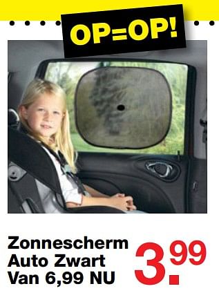 Aanbiedingen Zonnescherm auto zwart - Huismerk - Baby &amp; Tiener Megastore - Geldig van 09/07/2017 tot 30/07/2017 bij Baby & Tiener Megastore
