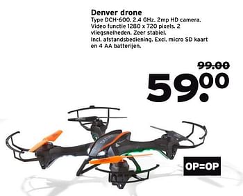 Aanbiedingen Denver drone dch-600 - Denver - Geldig van 10/07/2017 tot 16/07/2017 bij Gamma