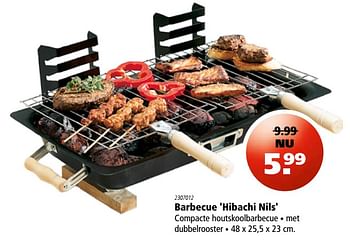 Aanbiedingen Barbecue hibachi nils - Huismerk - Marskramer - Geldig van 13/07/2017 tot 26/07/2017 bij Marskramer