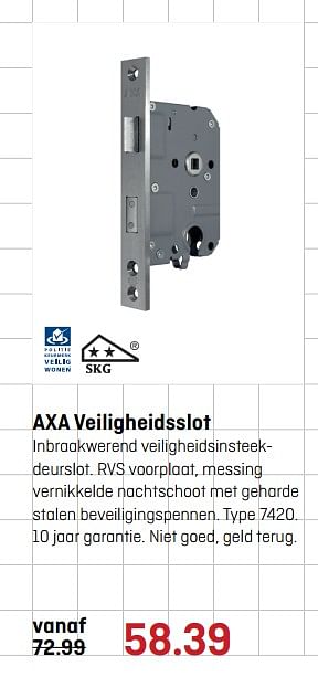 Aanbiedingen Axa veiligheidsslot 7420 - Axa - Geldig van 10/07/2017 tot 23/07/2017 bij Hubo