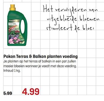 Aanbiedingen Pokon terras + balkon planten voeding - Pokon - Geldig van 10/07/2017 tot 23/07/2017 bij Hubo