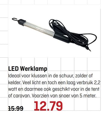 Aanbiedingen Led werklamp - Huismerk - Hubo  - Geldig van 10/07/2017 tot 23/07/2017 bij Hubo