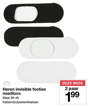 Aanbiedingen Heren invisible footies naadloos - Huismerk - Zeeman  - Geldig van 15/07/2017 tot 22/07/2017 bij Zeeman