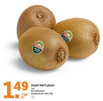 Aanbiedingen Zespri kiwi`s groen - Zespri - Geldig van 10/07/2017 tot 16/07/2017 bij Albert Heijn