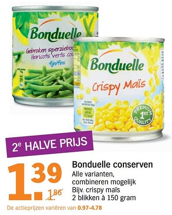 Aanbiedingen Crispy maïs - Bonduelle - Geldig van 10/07/2017 tot 16/07/2017 bij Albert Heijn
