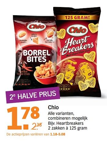 Aanbiedingen Heartbreakers - Chio - Geldig van 10/07/2017 tot 16/07/2017 bij Albert Heijn