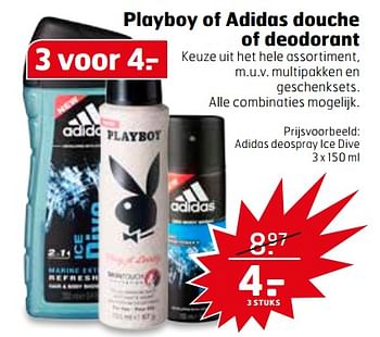 Aanbiedingen Adidas deospray ice dive - Huismerk - Trekpleister - Geldig van 11/07/2017 tot 16/07/2017 bij Trekpleister