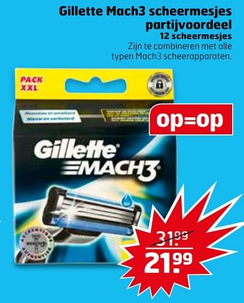 Aanbiedingen Gillette mach3 scheermesjes partijvoordeel - Gillette - Geldig van 11/07/2017 tot 16/07/2017 bij Trekpleister