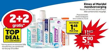Aanbiedingen Elmex tandpasta anti-cariës - Elmex - Geldig van 11/07/2017 tot 16/07/2017 bij Trekpleister