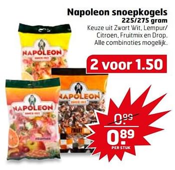 Aanbiedingen Napoleon snoepkogels - Napoleon - Geldig van 11/07/2017 tot 16/07/2017 bij Trekpleister