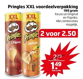 Aanbiedingen Pringles xxl voordeelverpakking - Pringles - Geldig van 11/07/2017 tot 16/07/2017 bij Trekpleister