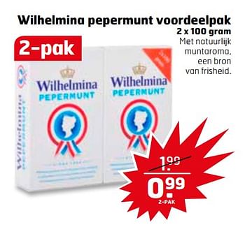 Aanbiedingen Wilhelmina pepermunt voordeelpak - Wilhelmina - Geldig van 11/07/2017 tot 16/07/2017 bij Trekpleister
