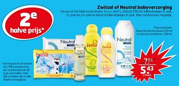 Aanbiedingen Neutral babyshampoo en zwitsal conditioner - neutral - Geldig van 11/07/2017 tot 16/07/2017 bij Trekpleister