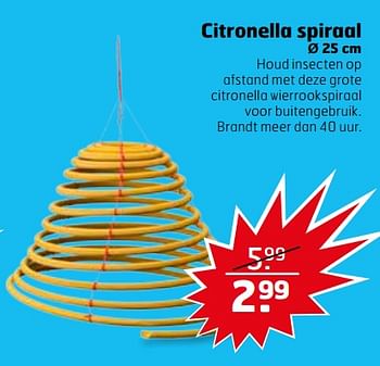 Aanbiedingen Citronella spiraal - Huismerk - Trekpleister - Geldig van 11/07/2017 tot 16/07/2017 bij Trekpleister