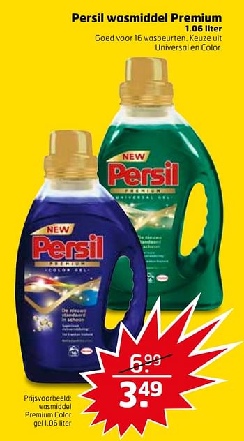 Aanbiedingen Wasmiddel premium color gel - Persil - Geldig van 11/07/2017 tot 16/07/2017 bij Trekpleister