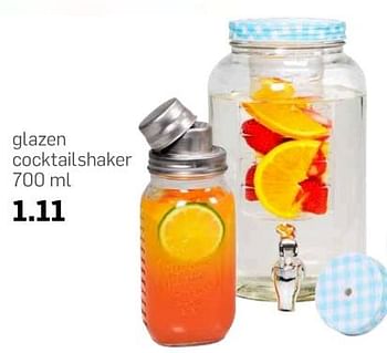 Aanbiedingen Glazen cocktailshaker - Huismerk - Action - Geldig van 12/07/2017 tot 18/07/2017 bij Action