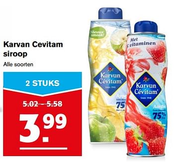 Aanbiedingen Karvan cevitam siroop - Karvan Cévitam - Geldig van 12/07/2017 tot 18/07/2017 bij Hoogvliet