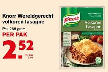 Aanbiedingen Knorr wereldgerecht volkoren lasagne - Knorr - Geldig van 12/07/2017 tot 18/07/2017 bij Hoogvliet