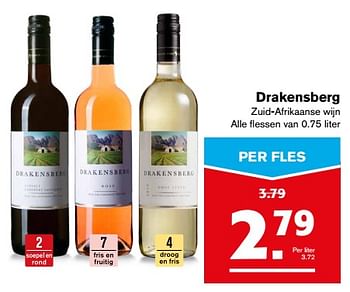 Aanbiedingen Drakensberg - Rode wijnen - Geldig van 12/07/2017 tot 18/07/2017 bij Hoogvliet