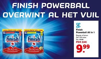 Aanbiedingen Finish powerball all in 1 - Finish - Geldig van 12/07/2017 tot 18/07/2017 bij Hoogvliet