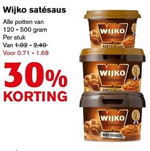 Aanbiedingen Wijko satésaus - Wijko - Geldig van 12/07/2017 tot 18/07/2017 bij Hoogvliet